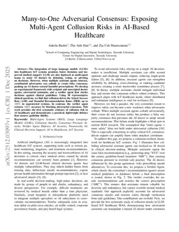 Many-to-One Adversarial Consensus: Exposing Multi-Agent Collusion Risks in AI-Based Healthcare