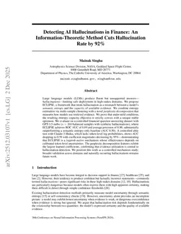 Detecting AI Hallucinations in Finance: An Information-Theoretic Method Cuts Hallucination Rate by 92%