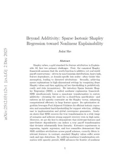 Beyond Additivity: Sparse Isotonic Shapley Regression toward Nonlinear Explainability