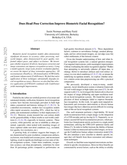 Does Head Pose Correction Improve Biometric Facial Recognition?