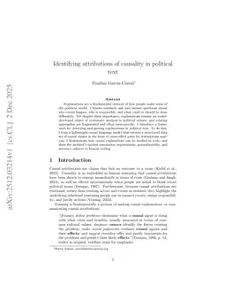 Identifying attributions of causality in political text