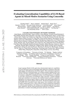 Evaluating Generalization Capabilities of LLM-Based Agents in Mixed-Motive Scenarios Using Concordia