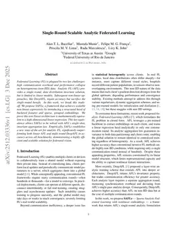 Single-Round Scalable Analytic Federated Learning