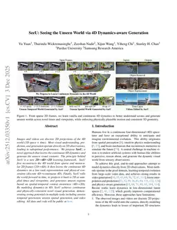 SeeU: Seeing the Unseen World via 4D Dynamics-aware Generation