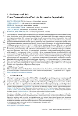 LLM-Generated Ads: From Personalization Parity to Persuasion Superiority