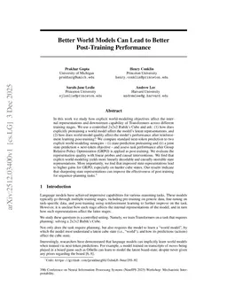 Better World Models Can Lead to Better Post-Training Performance