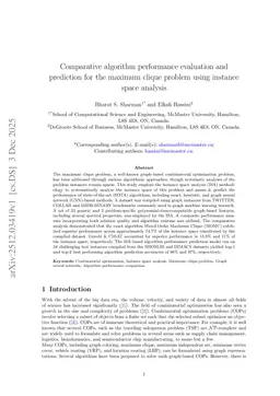 Comparative algorithm performance evaluation and prediction for the maximum clique problem using instance space analysis