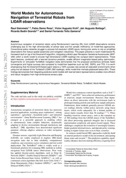 World Models for Autonomous Navigation of Terrestrial Robots from LIDAR Observations