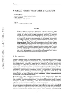 Grokked Models are Better Unlearners