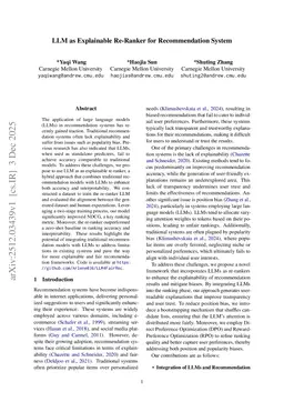 LLM as Explainable Re-Ranker for Recommendation System