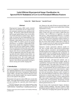 Label-Efficient Hyperspectral Image Classification via Spectral FiLM Modulation of Low-Level Pretrained Diffusion Features