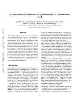 KeyPointDiffuser: Unsupervised 3D Keypoint Learning via Latent Diffusion Models