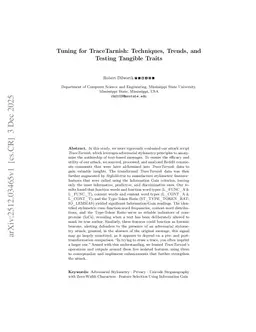 Tuning for TraceTarnish: Techniques, Trends, and Testing Tangible Traits