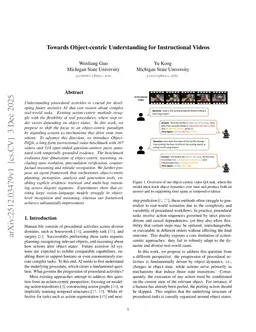 Towards Object-centric Understanding for Instructional Videos
