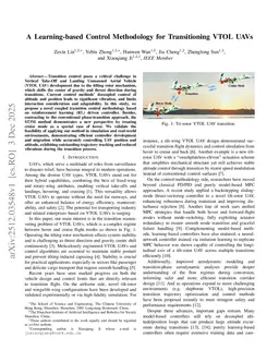 A Learning-based Control Methodology for Transitioning VTOL UAVs