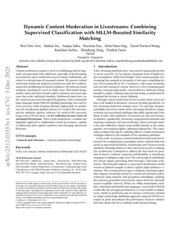 Dynamic Content Moderation in Livestreams: Combining Supervised Classification with MLLM-Boosted Similarity Matching