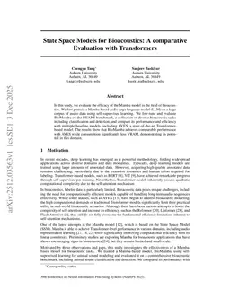 State Space Models for Bioacoustics: A comparative Evaluation with Transformers