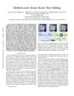 Global-Local Aware Scene Text Editing