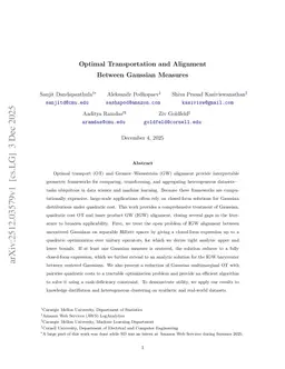 Optimal Transportation and Alignment Between Gaussian Measures