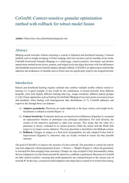 CoGraM: Context-sensitive granular optimization method with rollback for robust model fusion