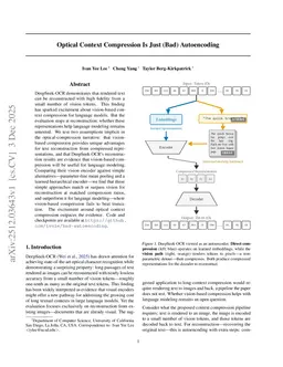 Optical Context Compression Is Just (Bad) Autoencoding