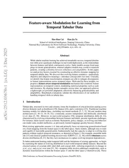 Feature-aware Modulation for Learning from Temporal Tabular Data