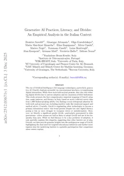 Generative AI Practices, Literacy, and Divides: An Empirical Analysis in the Italian Context