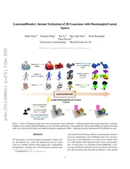 GaussianBlender: Instant Stylization of 3D Gaussians with Disentangled Latent Spaces
