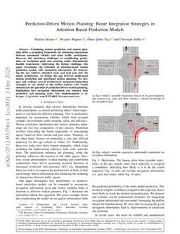 Prediction-Driven Motion Planning: Route Integration Strategies in Attention-Based Prediction Models