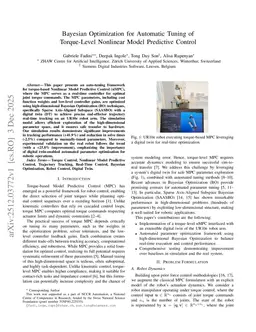 Bayesian Optimization for Automatic Tuning of Torque-Level Nonlinear Model Predictive Control