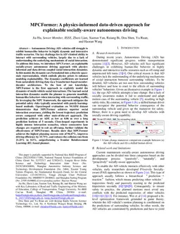 MPCFormer: A physics-informed data-driven approach for explainable socially-aware autonomous driving