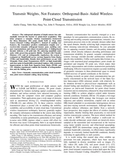 Transmit Weights, Not Features: Orthogonal-Basis Aided Wireless Point-Cloud Transmission