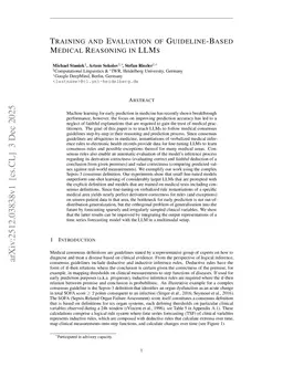 Training and Evaluation of Guideline-Based Medical Reasoning in LLMs