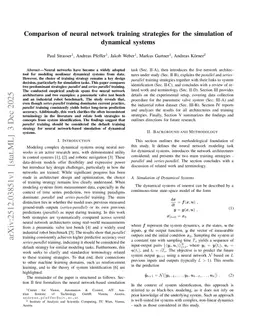 Comparison of neural network training strategies for the simulation of dynamical systems