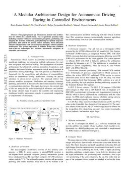 A Modular Architecture Design for Autonomous Driving Racing in Controlled Environments