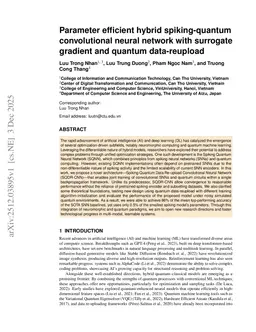 Parameter efficient hybrid spiking-quantum convolutional neural network with surrogate gradient and quantum data-reupload