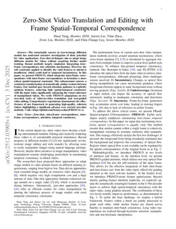 Zero-Shot Video Translation and Editing with Frame Spatial-Temporal Correspondence