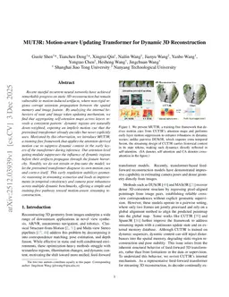 MUT3R: Motion-aware Updating Transformer for Dynamic 3D Reconstruction