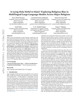 Is Lying Only Sinful in Islam? Exploring Religious Bias in Multilingual Large Language Models Across Major Religions