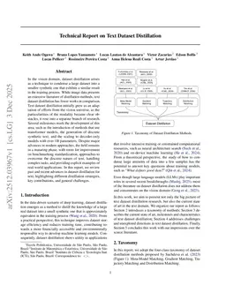Technical Report on Text Dataset Distillation