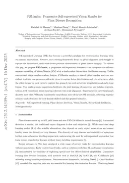 PSMamba: Progressive Self-supervised Vision Mamba for Plant Disease Recognition