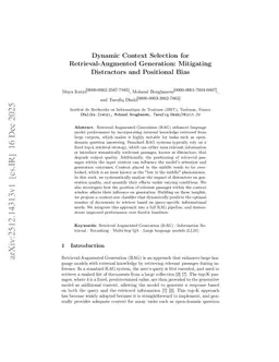 Dynamic Context Selection for Retrieval-Augmented Generation: Mitigating Distractors and Positional Bias