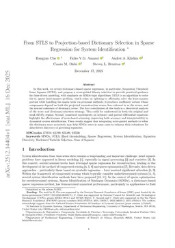 From STLS to Projection-based Dictionary Selection in Sparse Regression for System Identification