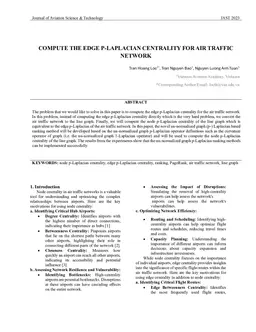 Compute the edge p-Laplacian centrality for air traffic network
