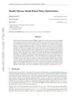 Double Horizon Model-Based Policy Optimization