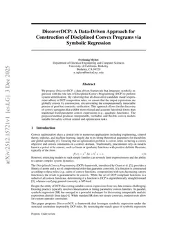 DiscoverDCP: A Data-Driven Approach for Construction of Disciplined Convex Programs via Symbolic Regression