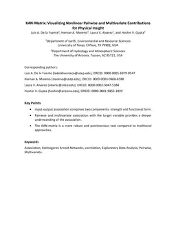 KAN-Matrix: Visualizing Nonlinear Pairwise and Multivariate Contributions for Physical Insight