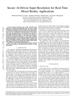 Secure AI-Driven Super-Resolution for Real-Time Mixed Reality Applications