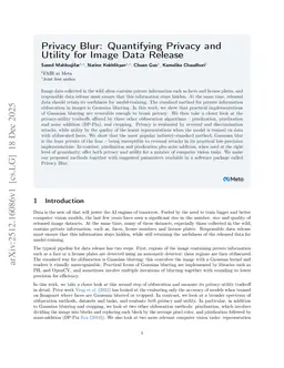 Privacy Blur: Quantifying Privacy and Utility for Image Data Release
