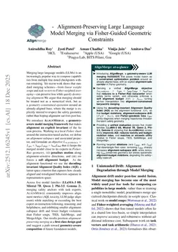 AlignMerge - Alignment-Preserving Large Language Model Merging via Fisher-Guided Geometric Constraints